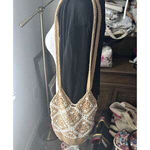 Urban Originals Mini Sunflower crochet handmade tote bag - Sand $79